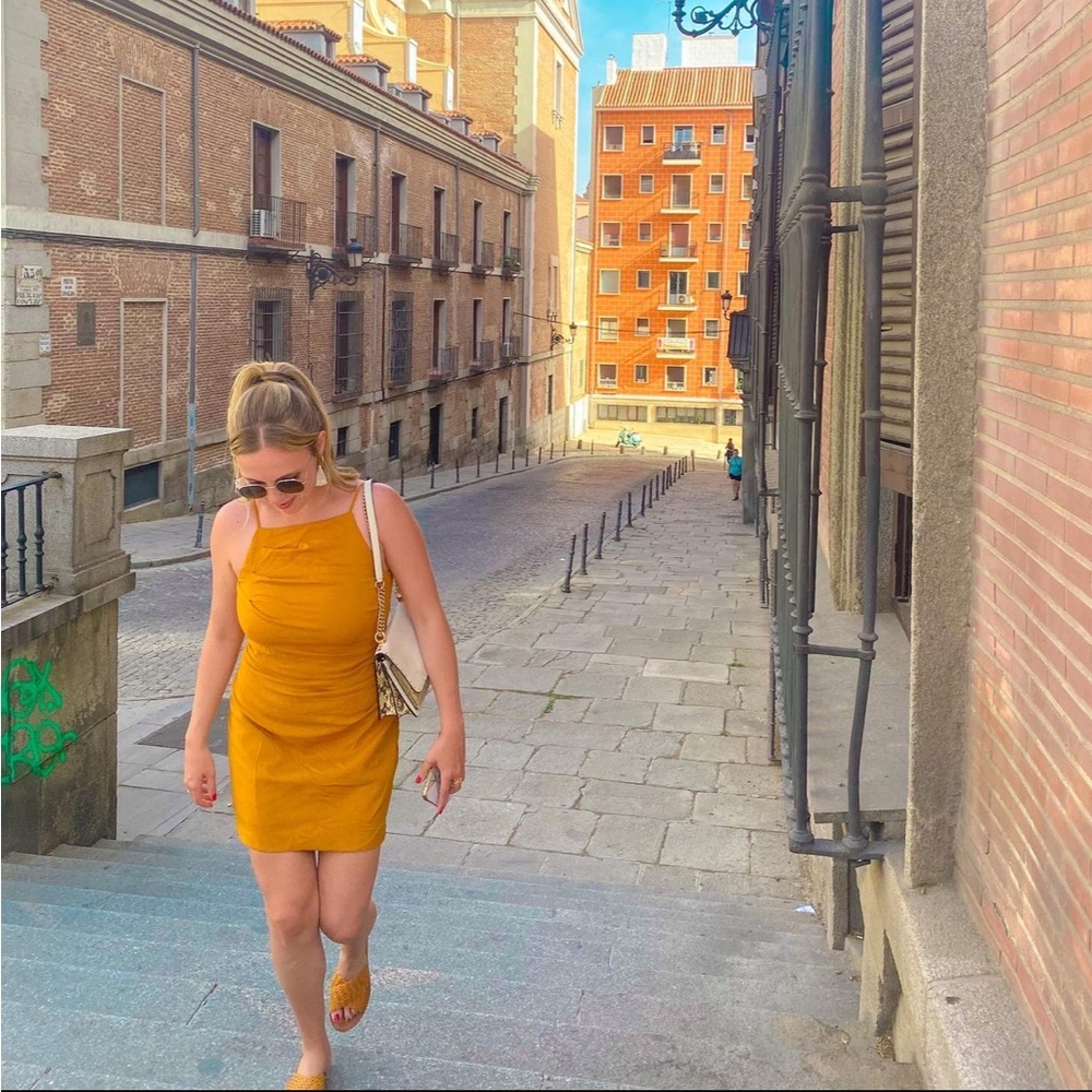 Dynamite Burnt Orange Linen Mini Dress